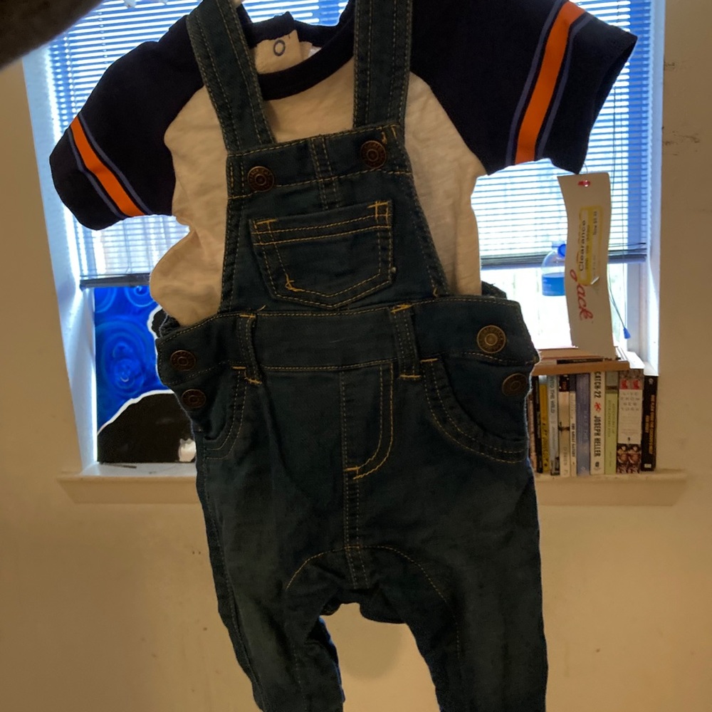 0-3m infant overalls outfit
